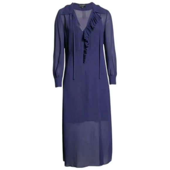 Ted Baker Faithiy Asymmetric Ruffle Midi Skirt Dress Ted baker